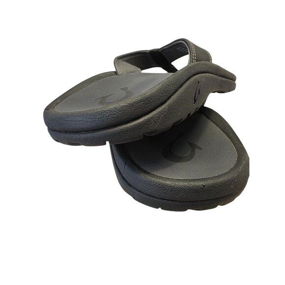 OluKai Ohana Mens Flip Flops Sandals Size M/12 Gray Synthetic Rubber Sole - Picture 7 of 12